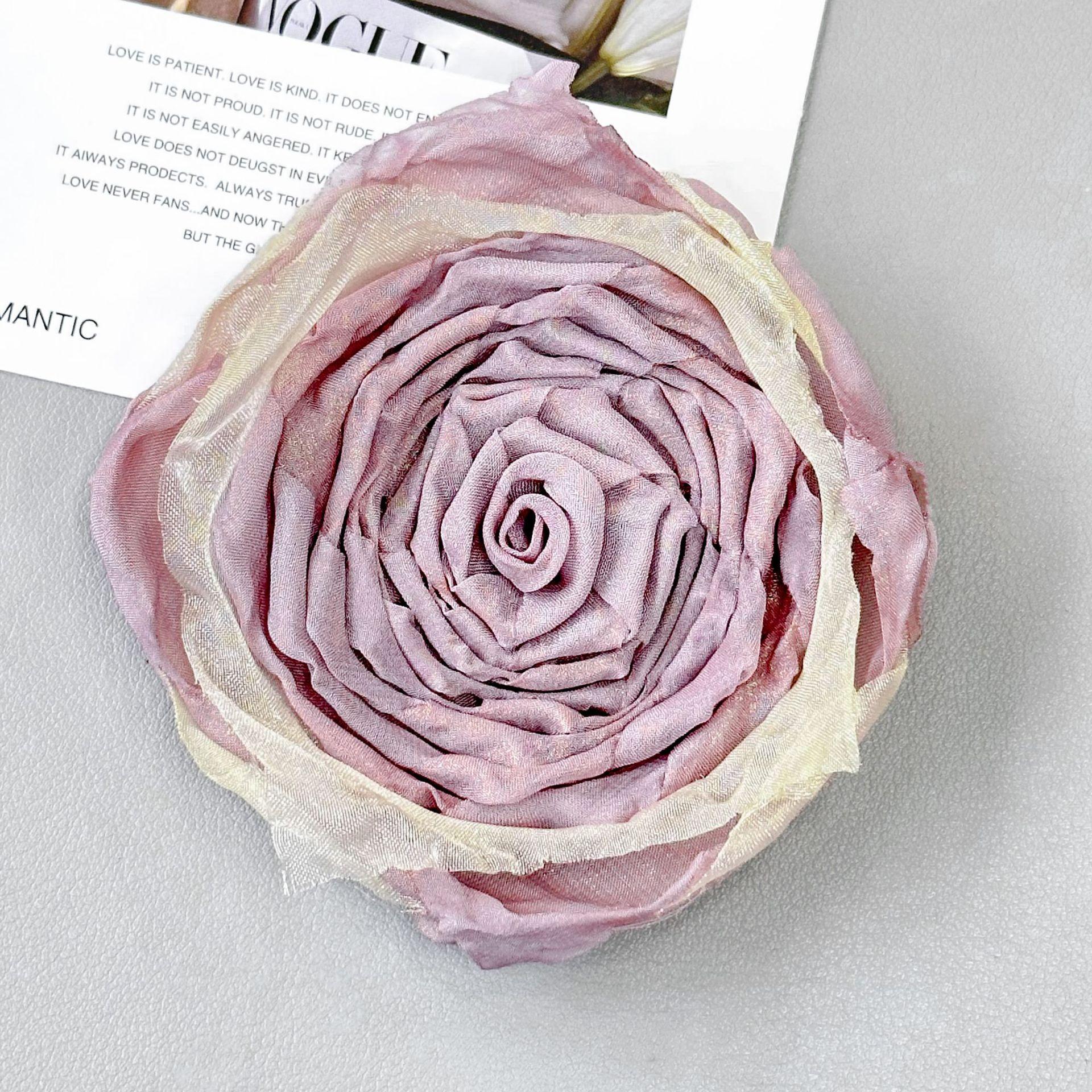 

Ancient Wind Burning Edge Curl Flower Gradual Change Rose Diy Mesh Flower Hair Accessories Corsage Headdress Dress Clothing Decoration Accessories