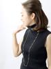 [VINGTAINE] Elegant Stone Chain Long Necklace Cubic Zirconia CZ Station Necklace C93-8-g