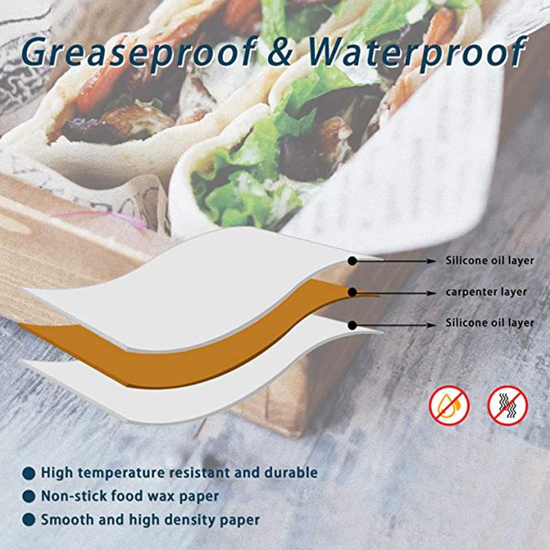 25 Pezzi Carta Cerata per Gastronomia per Cibo, Fogli per Cesti Cibo Picnic, Fogli Cerati per Avvolgere Gastronomia Resistenti al Grasso, 11 x 15 Pollici