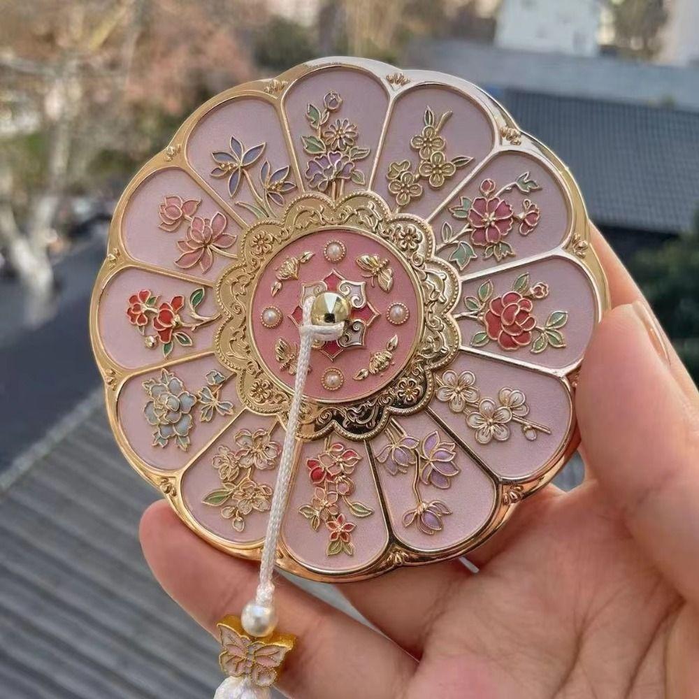 Flower Pattern Makeup Mirror With Stand Compact Flower Pattern Mirror Travel