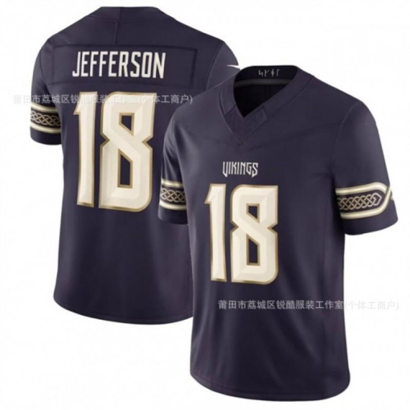 Fotbalový dres Minnesota Vikings 18 Jefferson 19 Thielen Pánský Dámský Sportovní Uniforma