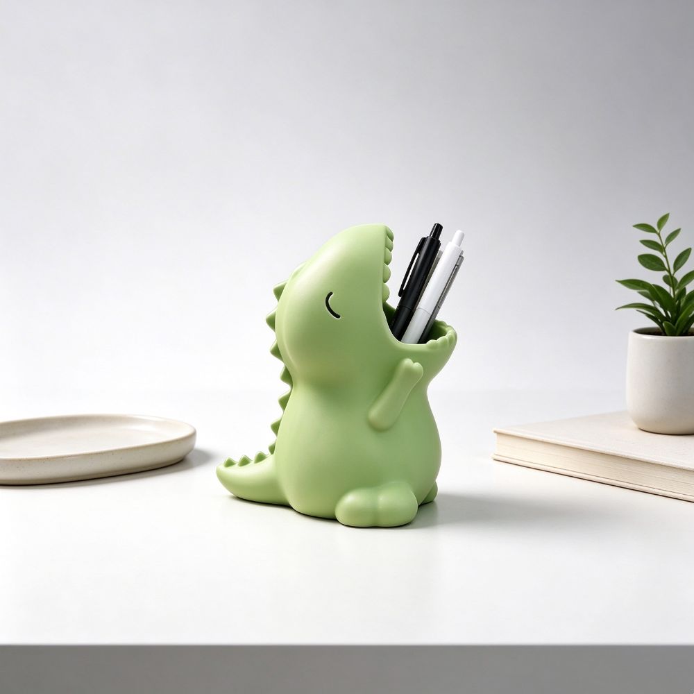 3D Printed T-Rex Pencil Holder Large Capacity Frog Animal Dinosaur Desk Organizer PLA Material Stationery Storage