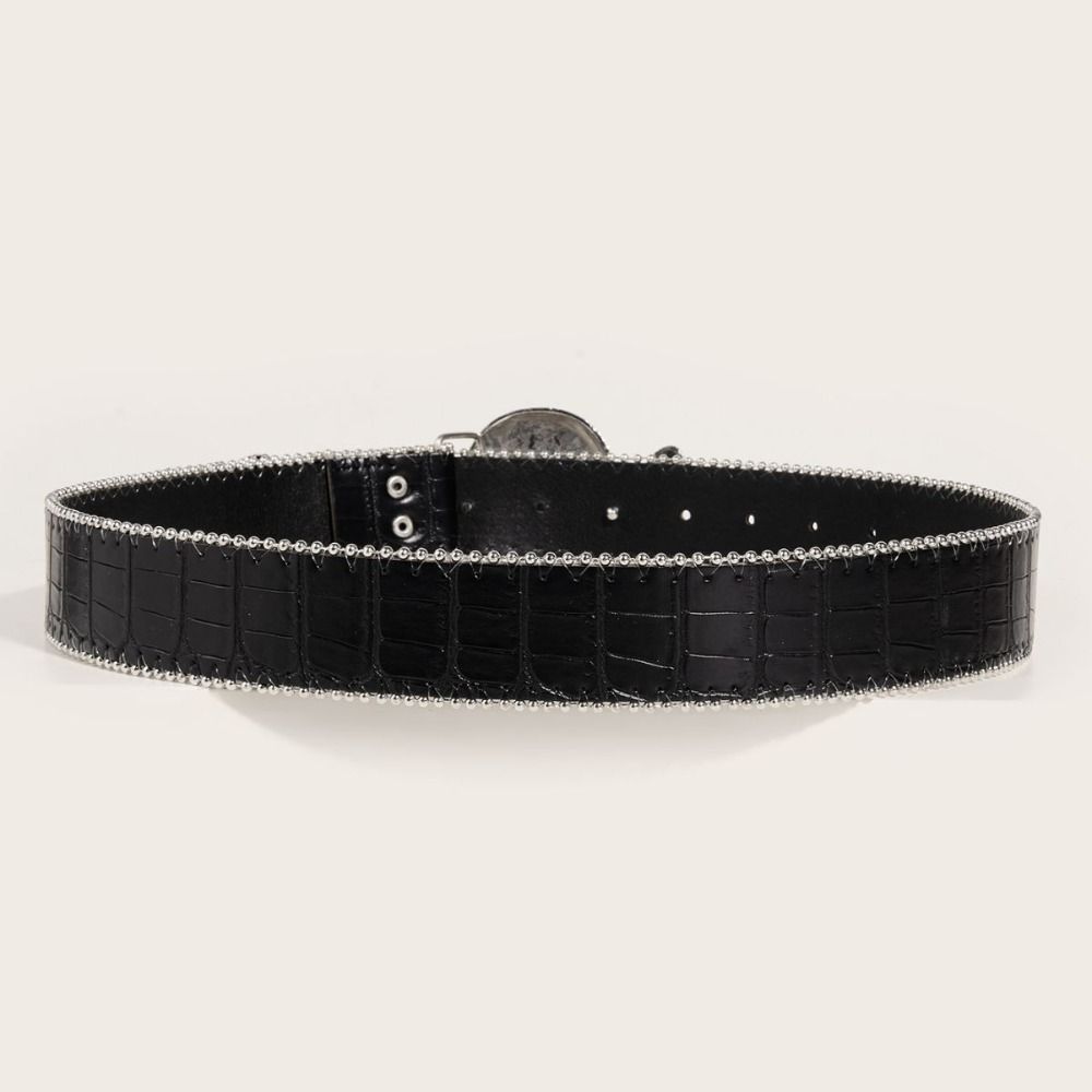 Youth Rhinestone Skull Belt Jeans Decor Pu Waistbands Elegant Rivet Belt Dress Decoration