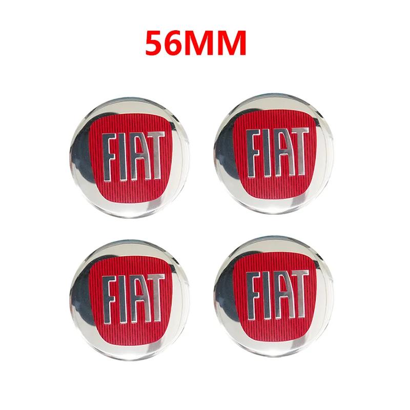 4pcs 56mm 50mm 3D logo car emblem Wheel Center Hub auto Rim refit dust-proof badge covers sticker styling accessories For FIAT