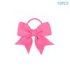 10Pcs  Color Grosgrain Ribbon Bows Elastic Hairties Hair Bands Girls Spring Head Rope Hair Accessories