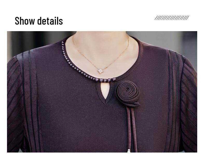 Stylish Spring Top for Middle-Aged and Elderly Women: Lightweight, Chic Base Layer for Mothers and Mother-in-Laws