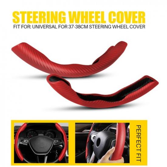 

Carbon Fiber Red Universal Car Steering Wheel Booster Cover Non-Slip Accessories