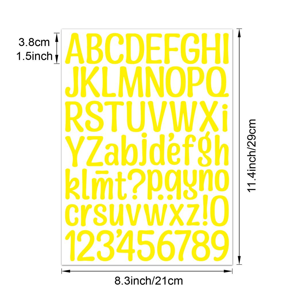 1.5-inch Letter Sticker Multicolor English Alphanumeric Combination Holiday Gift Decoration Waterproof Letter Sticker