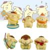 Charming Yellow Pudding Dog Pvc Figurine Set Perfect For Desk Decoration