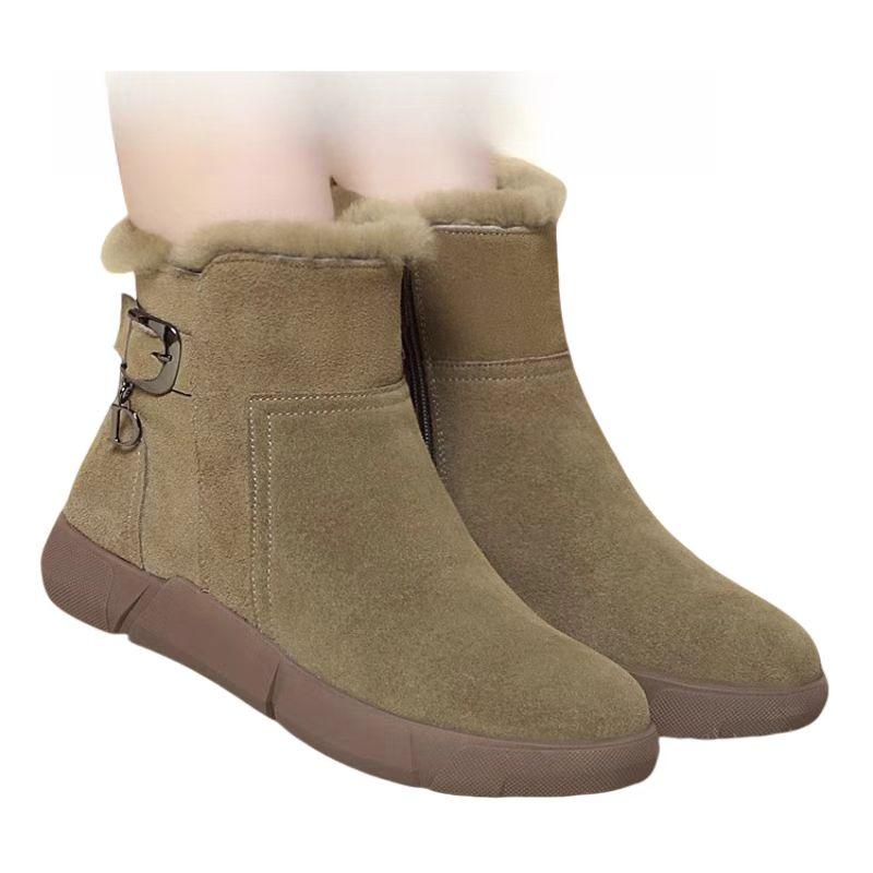 Winter Thick-soled Women's Warm And Cozy Padded Ankle Boots Comfortable And Slip-resistant Casual Cotton Shoes 35-42