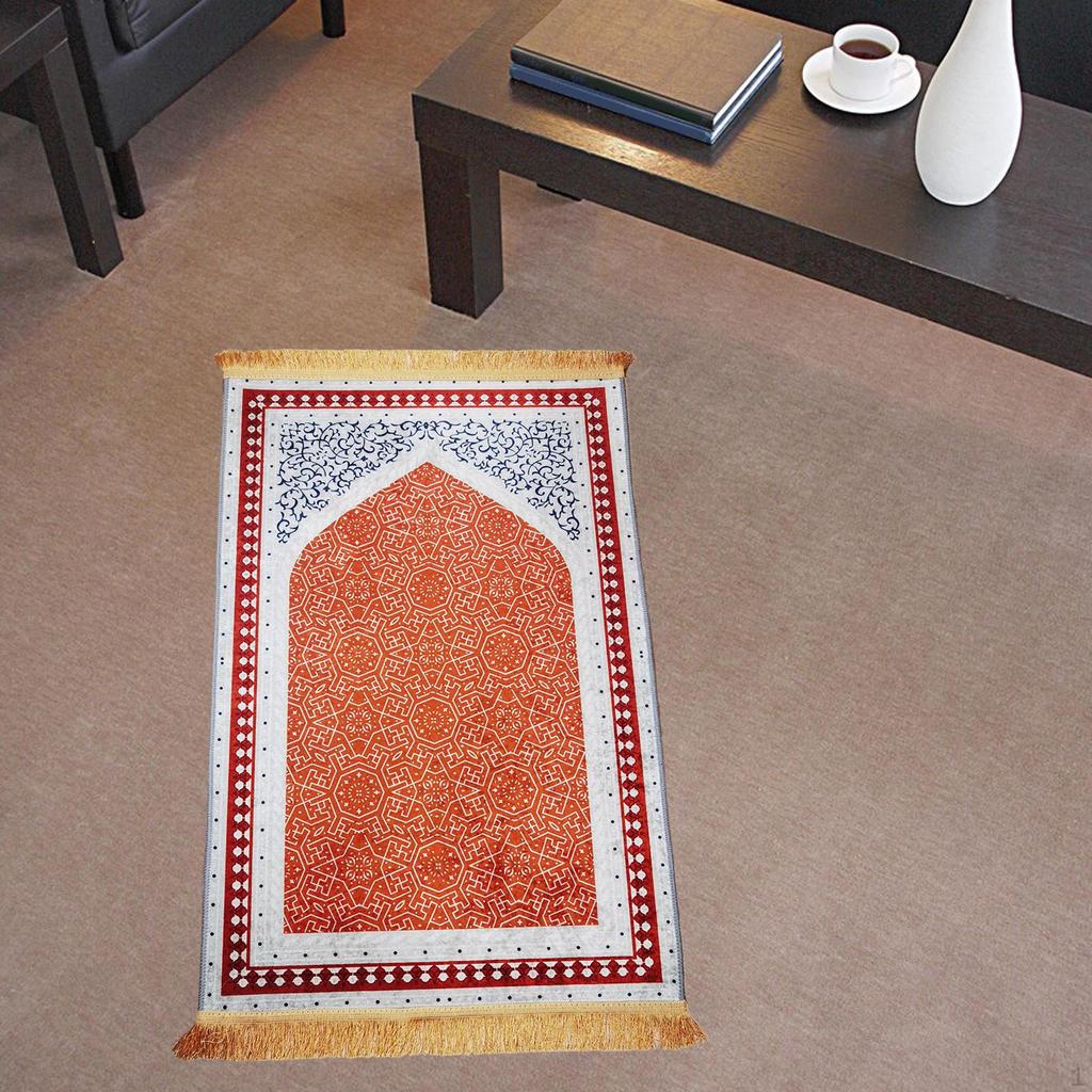 Classic Islamic Praying Mat Polyester Embroidered Wedding Decor Rectangular Velvet Prayer Rug for