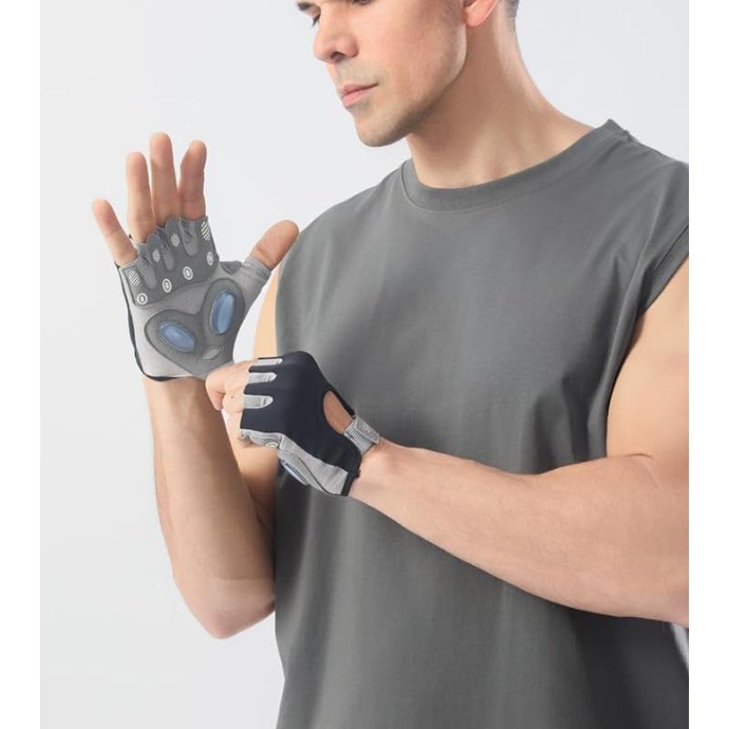 Fitness Cycling Gloves Half Finger Outdoor Sports Training Golf Mittens Silicone Anti Slip Wear Resistant Ice Silk Breathable