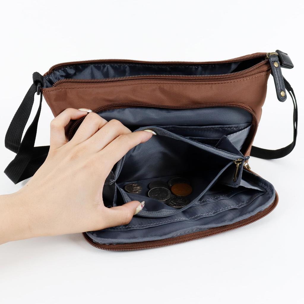 Ocean Pacific Large Capacity Casual Shoulder Bag with California Bear Surfing Wallet Design Men's (Chocolate)