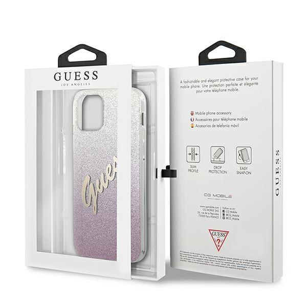 Guess Guhcp12Spcuglspi Iphone 12 Mini5,4 Różowy/Pink Hardcase Glitter Gradient Script