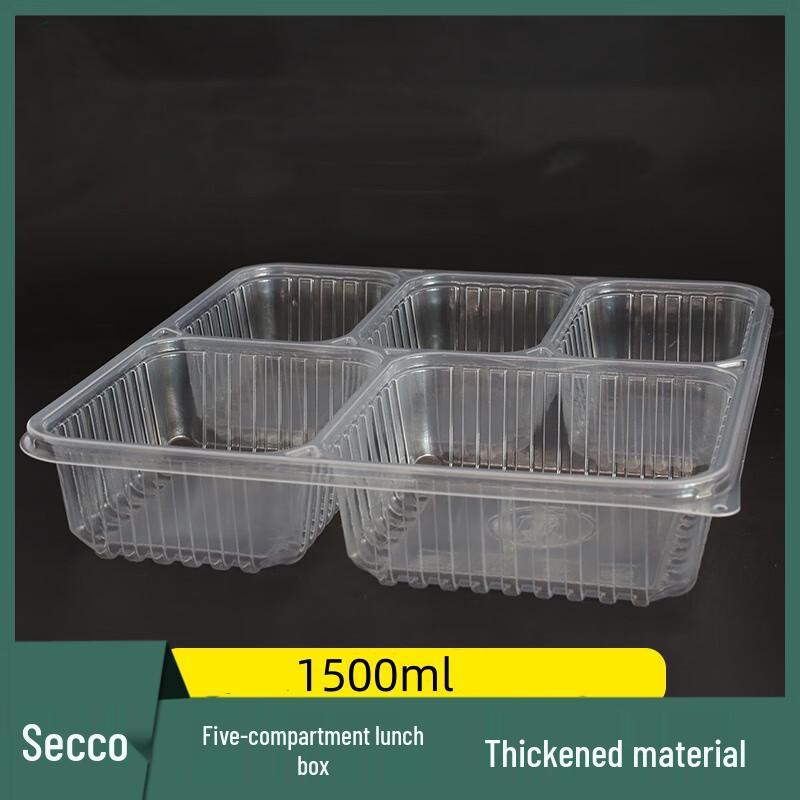 

Saikeyou 1500ml Five-Compartment Disposable Meal Prep Containers