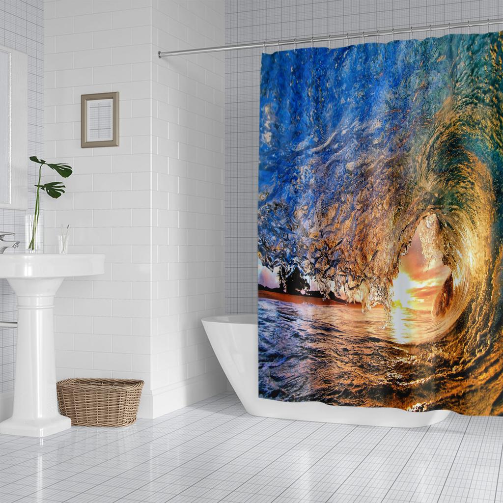 JINRUN Bathroom Thickened Waterproof Curtain Mildew Proof Shower Curtain Shower Partition Curtain Shower Curtain Bathroom Curtain Free Perforation