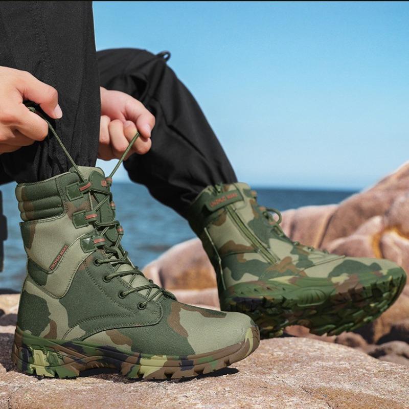 Men Camouflage Boots High-top Hiking Boots Outdoor Work Safety Shoes for Men Tactical Booties Jungle Training Boot Botas