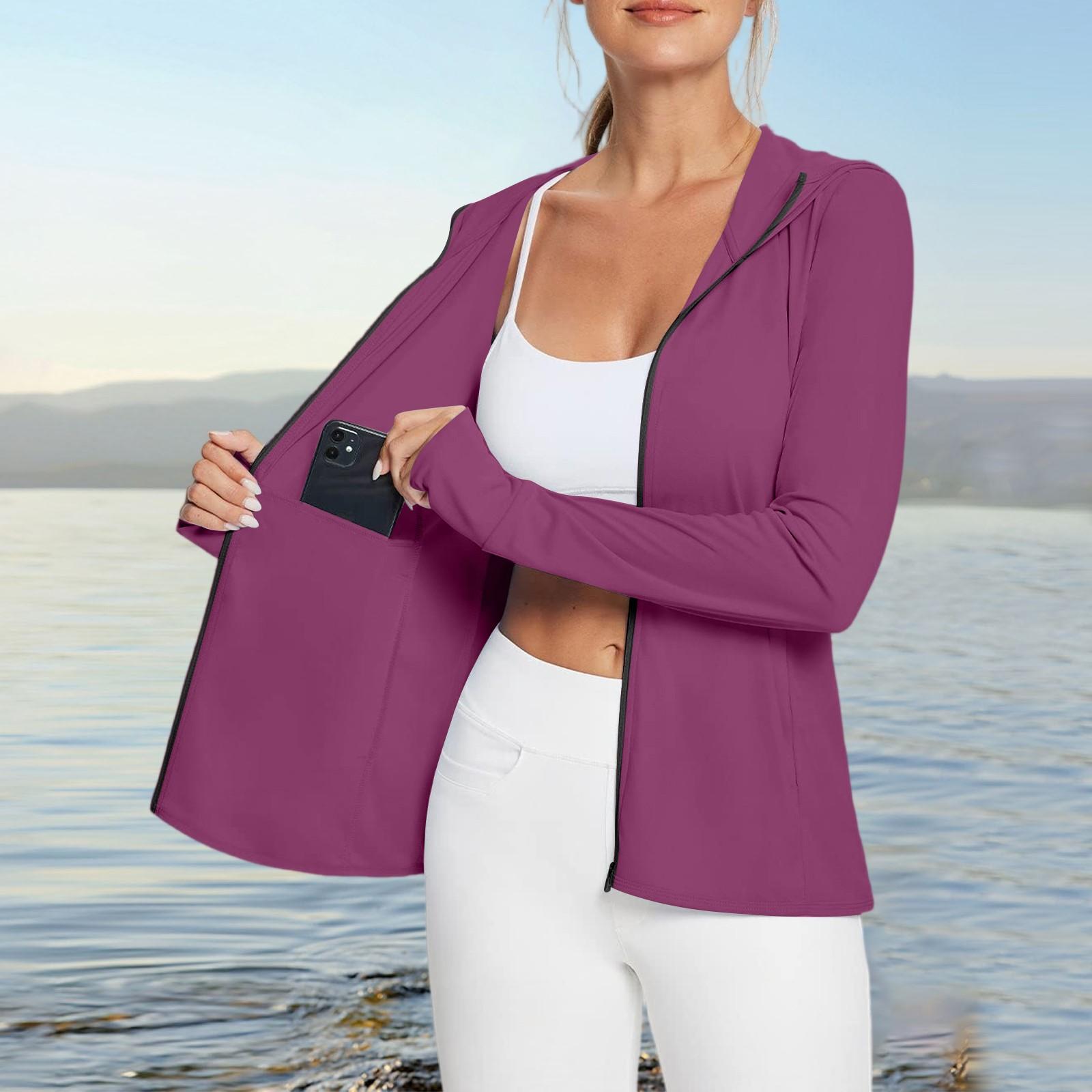 

Женская рубашка от солнца Ice Silk Hoodie с длинным рукавом Outdoor Hiking Summer Coat S