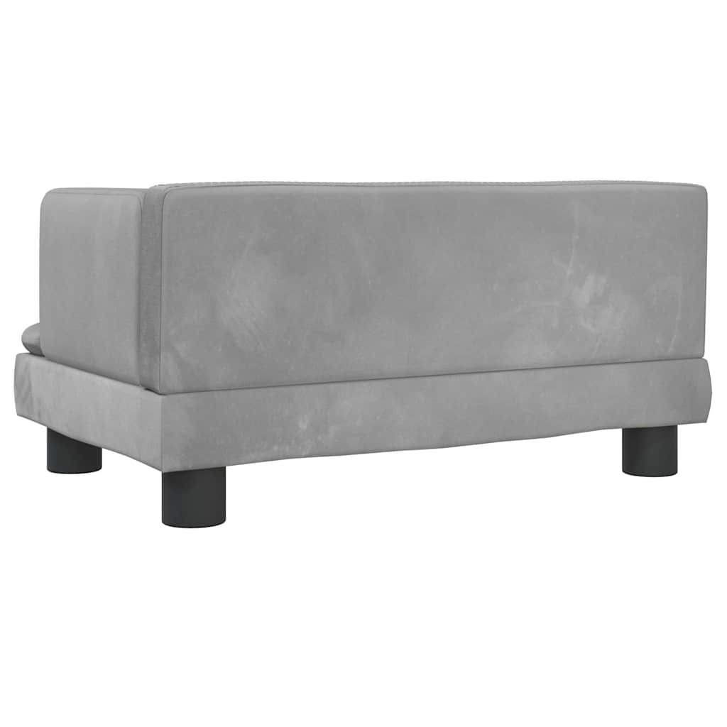 Children S Sofa Light Grey 60 X 40 X 30 Cm Velvet