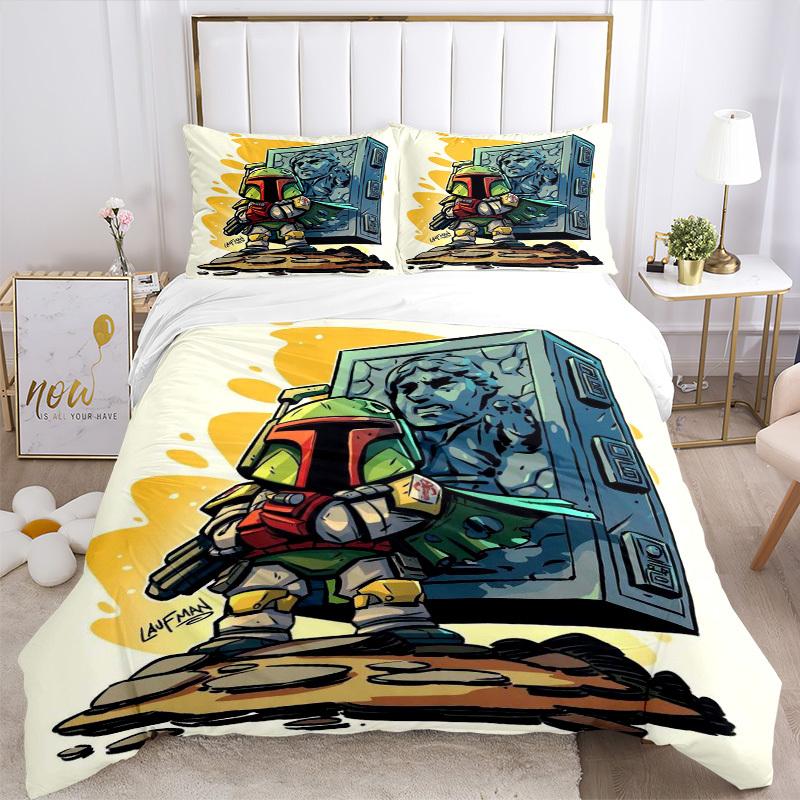 3pcs Star Wars Boba Fett Bedding Set - Includes One Quilt Cover and Two Pillowcases (No Core) - Perfect for Bedroom and Guest Room Decoratio