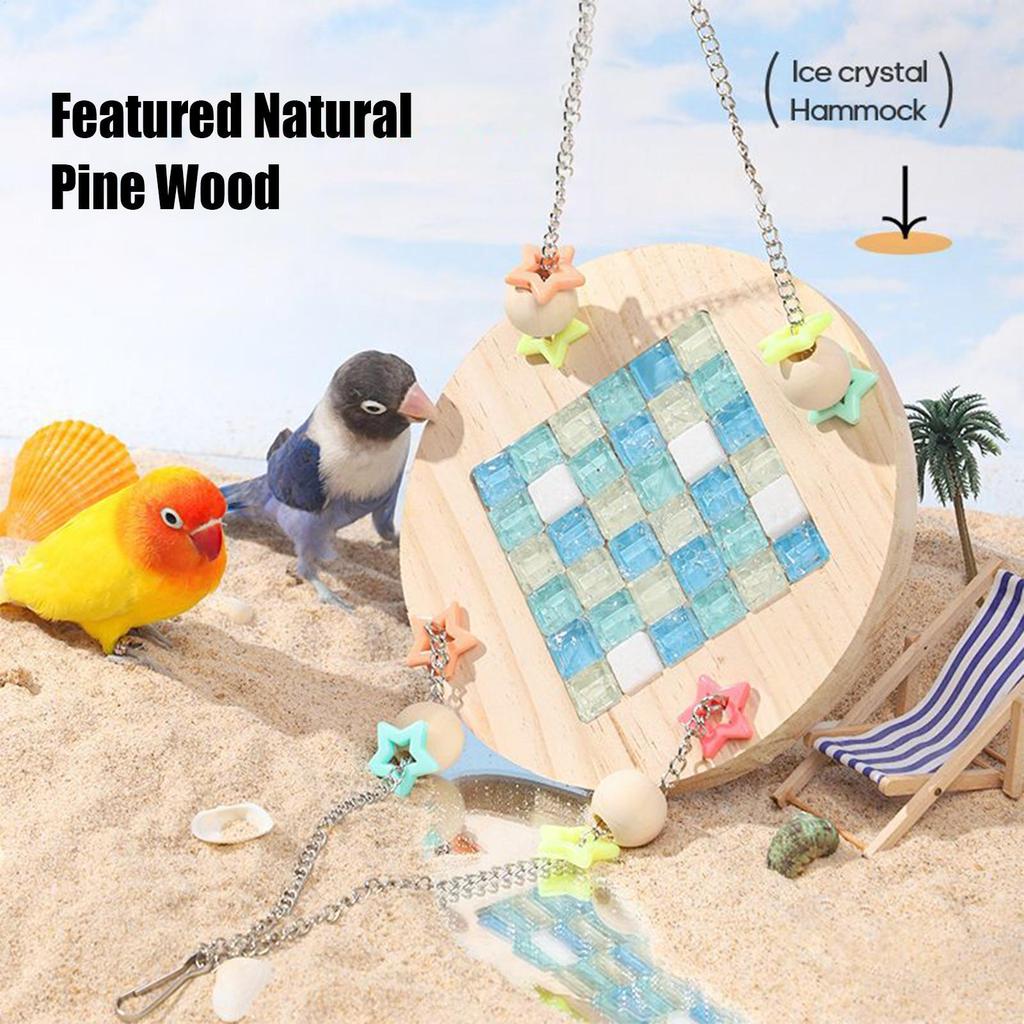 Parrot Hammock Bird Summer Cooling Small Pet Ice Pad Heat Dissipation Removable Bed Anti Bite Cage Parrot Toy Bird Accessories