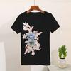 Sommer Mode Frauen Lose Stickerei Kurzarm Top und Cropped Jeans Anzug Casual Zwei-stück Set Weibliche Plus Größe