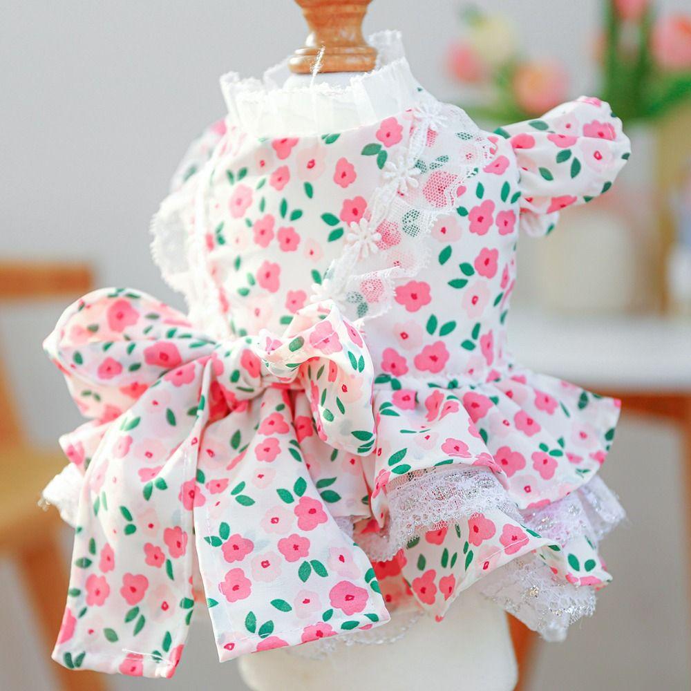 Lovely Puppy Princess Skirt Floral Dress Pet Dresses Pet Clothes Dog Dress  Spring/Summer