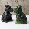 Crystal Obsidian Yellow Quartz Snow Snautery Dog Figurine For Home Decor And Gift Giving