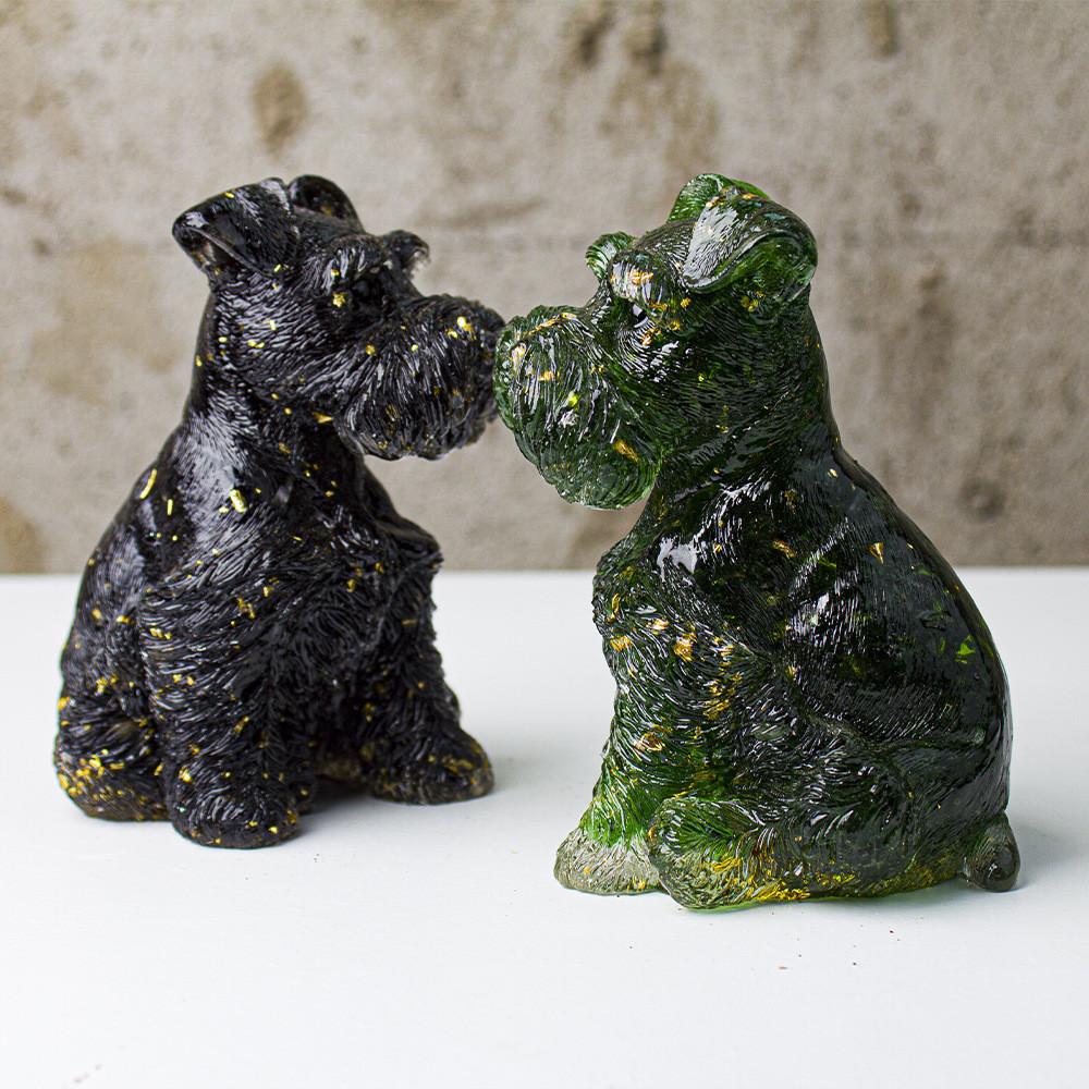 Crystal Obsidian Yellow Quartz Snow Snautery Dog Figurine For Home Decor And Gift Giving