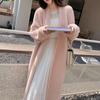 White Long Cardigan for Women Winter Clothes Knitted Fluffy Long Sleeve Cashmere Sweater Coat Korean Style Warm Vintage