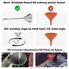 Steel Bendable Universal Spout Funnel with Filter and Flexible Pipe - Galvanized for All Automotive Oils, Diesel Fuel and Other Liquids - Silver