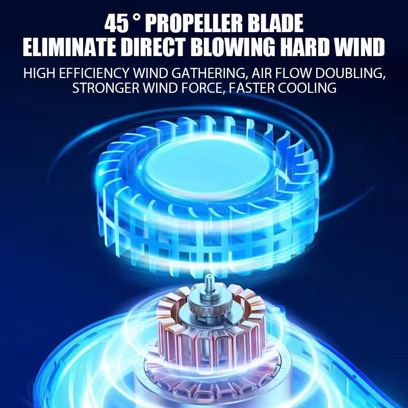 New Summer Portable Mini Hanging Neck Fan Bladeless Neckband Fan Digital Display Power Air Cooler USB Rechargeable Electric Fans