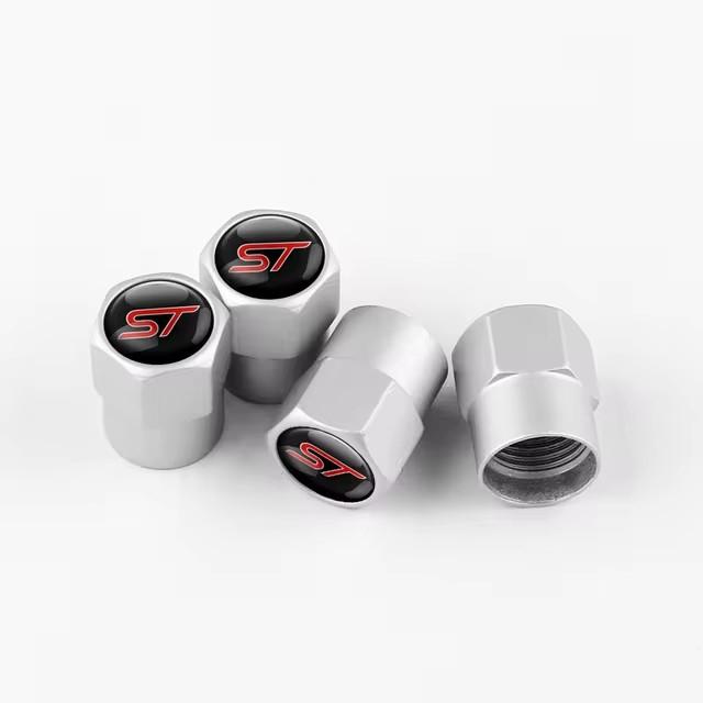ZKBGQ1 4Pcs/set High Quality Car Valve Caps Stem Case Covers For ST Line Accessories Wheel Valve Dust Caps Tyre Rim Stem Cover For Ford