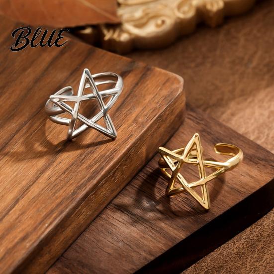 Hollow Star Shape Finger Ring Thumb Adjustable Opening Design Titanium