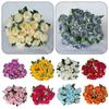18Heads Mini Poeny Artificial Flower Multicolor Green Leaves Decorative Flower Scene Landscaping Photo Props