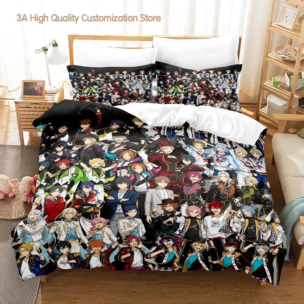 Ensemble Stars Bedding Set Single Twin Full Queen King Size Bed Set Adult Boys Bedroom Duvetcover Sets Anime Bed Sheet Set