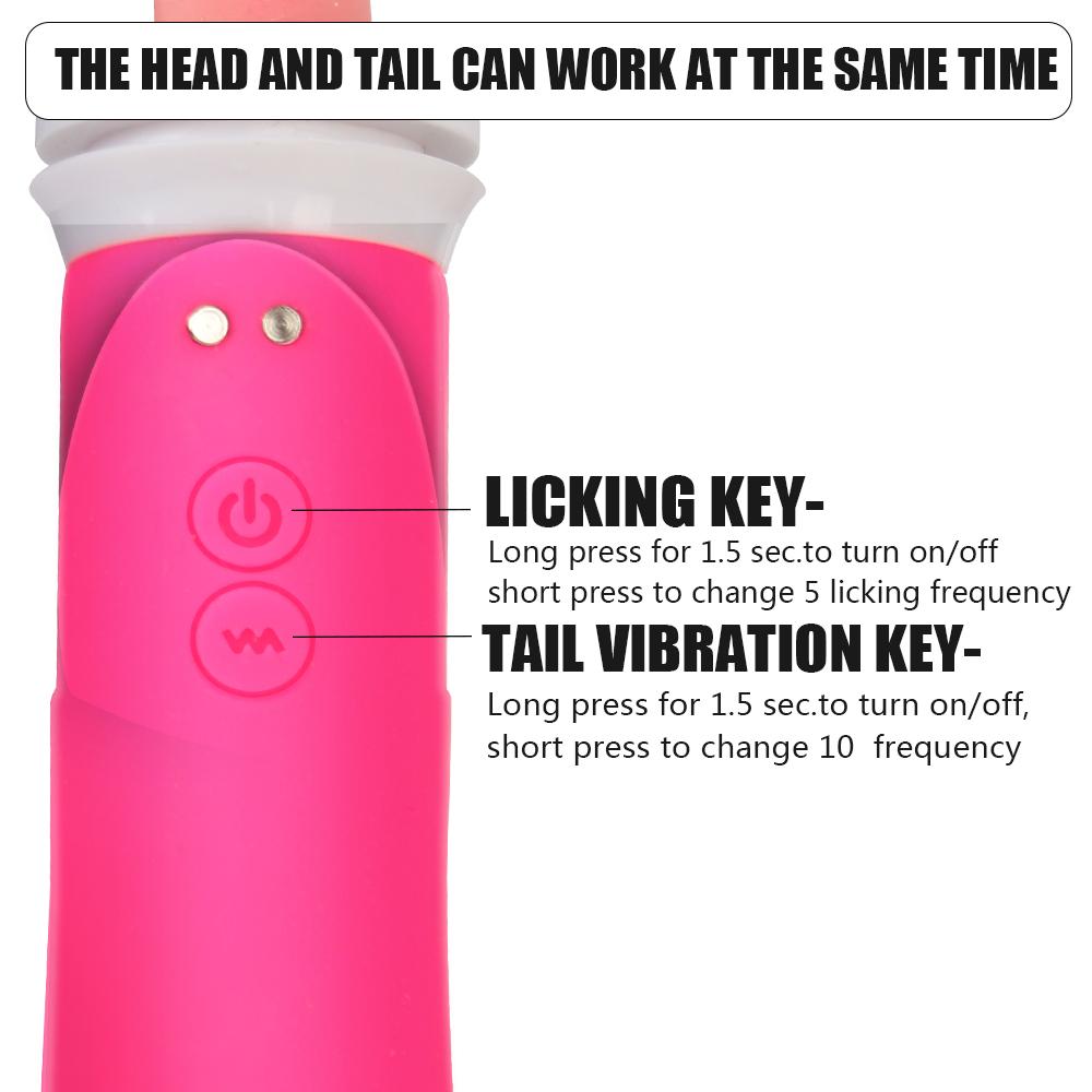 Dildo-Vibrator Klitoris G-Punkt Vibrator Vagina Brustmassage Doppelkopf Sexspielzeug für Frauen Zungenleckpumpe