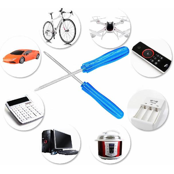 10PCS Mini Phillips Screwdriver, 2mm Cross Head with Blue Non-slip Handle for Small Appliances, 2.56"(65mm) Total Length, Non-magnetic