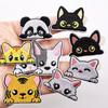 Easy Adhesive Animal Face Patches, 16Pieces Embroidery Applique Set for Clothes Bags Hat and Cushions, Quick Fabric Decoration Use