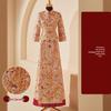 2025 Embroidered Dragon & Phoenix Kua Xiuhe Wedding Dress - Retro Chinese Slim Fit Bridal Toasting Gown