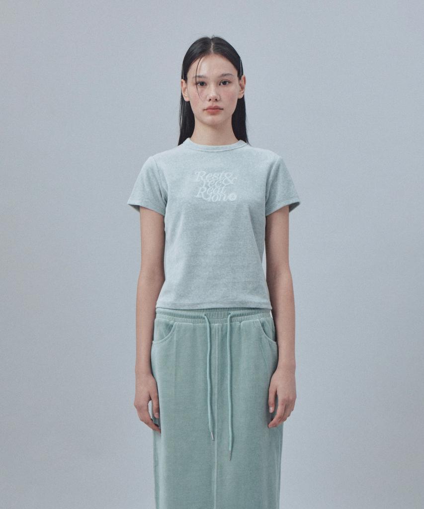 REST&RECREATION Velvet Logo T-Shirt - Mint