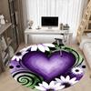 1pc Heart Flowers Office Round Area Rug, Indoor Mat Suitable ForOffice, Under Office Chairs Bedroom Living Room Home Decor, Room Deco  D093