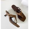 Fashion Retro Temperament Minimalist Toe-in Stiletto Sandals for Women Outside Flip-On Slippers Versatile High-Heeled Sandals