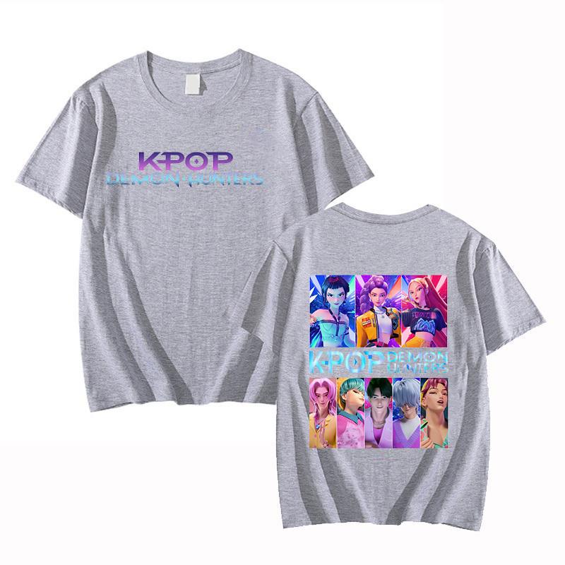 New K-Pop Demon Hunters Print T-shirts Women Men Summer Cool Short Sleeve Female Casual T-shirts Round Neck Tops