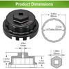 Spurtar Oil Filter Wrench For Toyota Cap Style Oil Filter Removal Tool 64Mm For Lexus, Camry, 4 Runner, RAV4, Tundra, Tacoma, Highlander, Sienna,