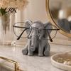 Animal Shape Desk Decor Elephant Glasses Holder, 3D Printed Geometric Eyeglass Display Office Accessories Organizer, Decorative Desktop Ornament