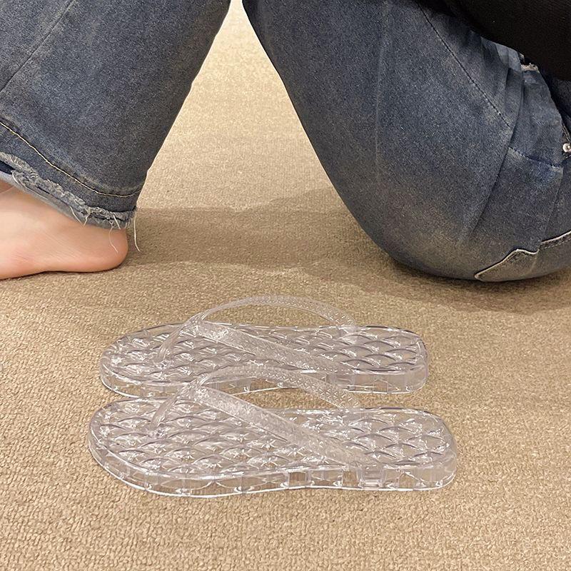 

Flat Woman Slippers Soft Crystal Sandals Flip Flops Shoes for Women on Beach Summer Footwear Slip-resistant 2025 Trend 39 Slides 40-41