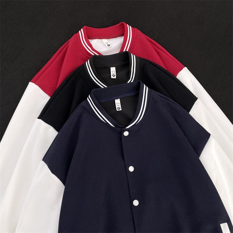 Men's Velvet-Lined Casual Cardigan: Trendy Autumn Winter Jacket - Stylish American Baseball Style for Couples