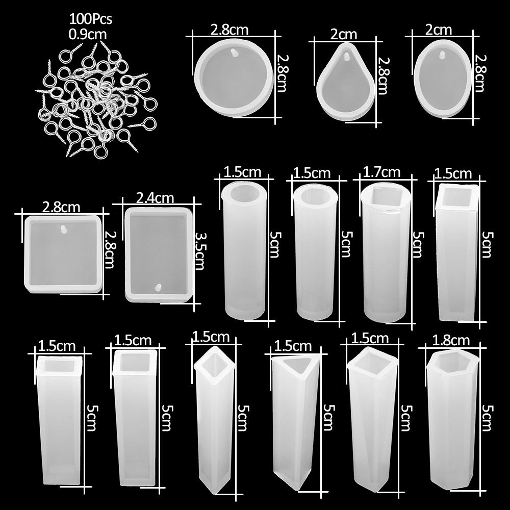 1 Set Mixed Style Epoxy Resin Molds Set Silicone Mold UV Casting Tools Materials Resin Casting Molds for DIY UV Epoxy Kits