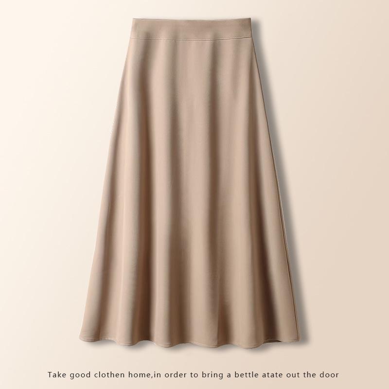 Petite Women's High Waist Woolen Mid-Length Umbrella Skirt, New A-Line Draping Style for Autumn/Winter 2026, Slimming Fit.